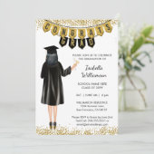 Invitation de remise de diplômes unique Cheveux no (Debout devant)