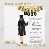 Invitation de remise de diplômes unique Cheveux no (Devant / Derrière)