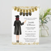 Invitation de remise de diplômes unique Cheveux Ro (Debout devant)