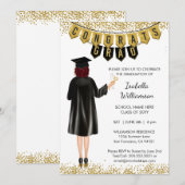 Invitation de remise de diplômes unique Cheveux Ro (Devant / Derrière)