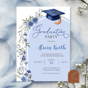 Invitation de remise des diplômes à fleurs sauvage