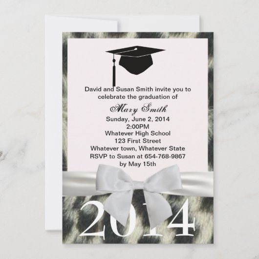 Invitation de remise des diplômes avec léopard des (Devant)