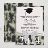 Invitation de remise des diplômes avec léopard des (Devant / Derrière)