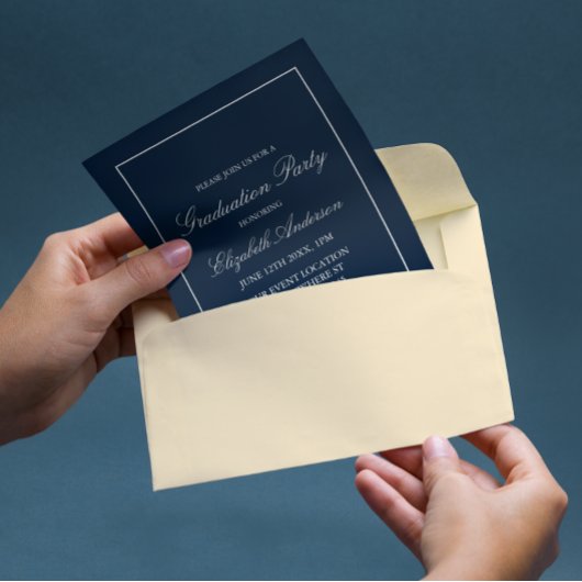 Invitation de remise des diplômes bleu marine mini
