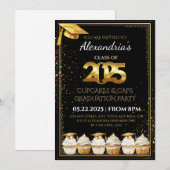 Invitation de remise des diplômes Cupcakes & Caps (Devant / Derrière)