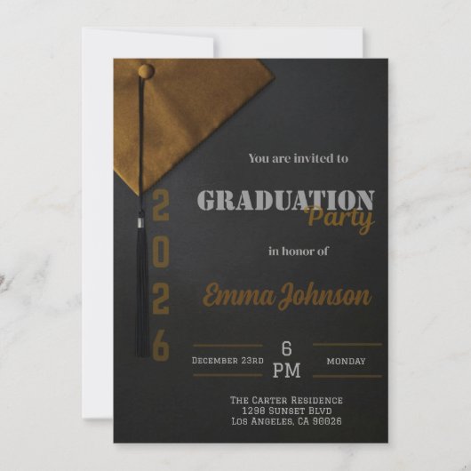 Invitation de remise des diplômes de la promotion (Devant)