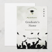 Invitation de remise des diplômes élégante | Nom e (Devant / Derrière)