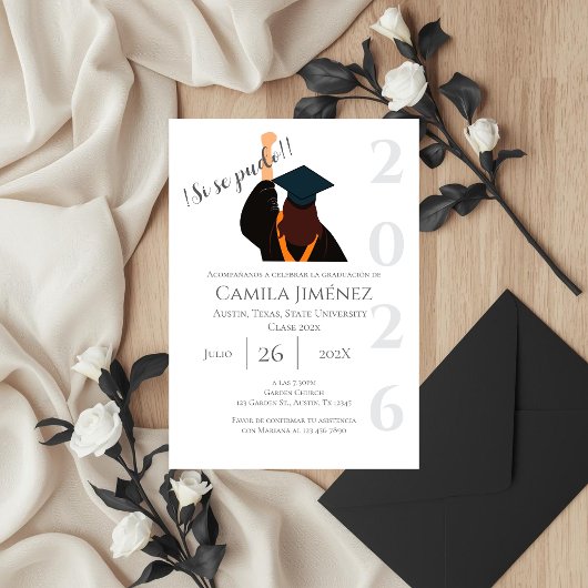 Invitation de remise des diplômes espagnole : prom