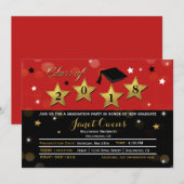 Invitation de remise des diplômes HOLLYWOOD Gradua (Devant / Derrière)