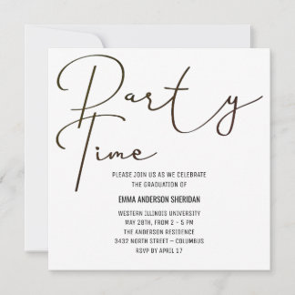 Invitation de remise des diplômes Party Time Miss