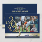 Invitation de remise des diplômes photo or avec li (Devant / Derrière)