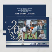 Invitation de remise des diplômes photo tri-varsit (Devant / Derrière)