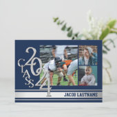 Invitation de remise des diplômes photo triple ray (Debout devant)