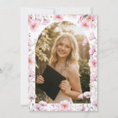 Invitation de remise des diplômes Pink Cosmos & Be (Dos)