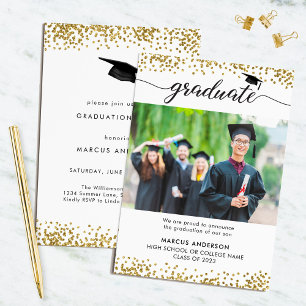 Invitation de remise des diplômes recto-verso avec