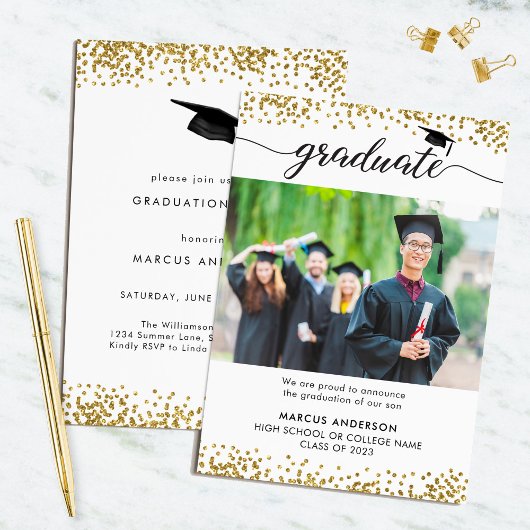 Invitation de remise des diplômes recto-verso avec