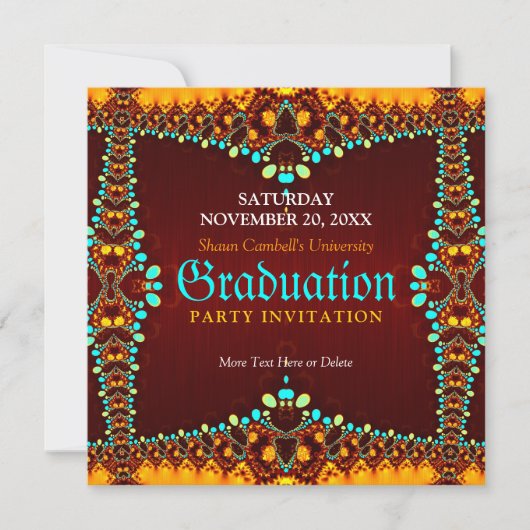 Invitation de remise des diplômes royale fractale (Devant)