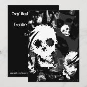 Invitation de remous des spectres B&W de crâne (Devant / Derrière)