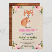 Invitation de renard de fleur de forêt (Devant / Derrière)