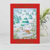 invitation de renard et de Noël de scène de neige (Debout devant)