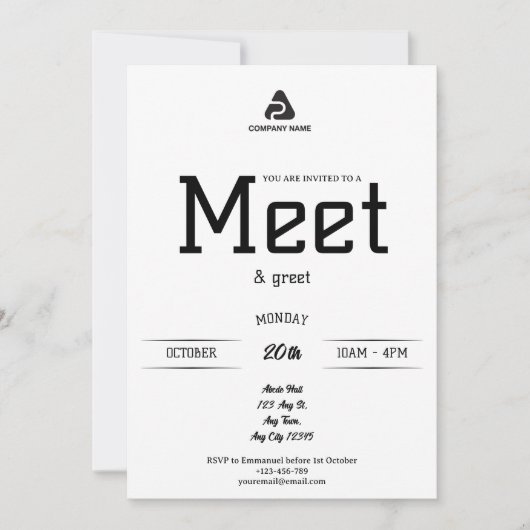 Invitation de rencontre d'affaires cool (Devant)