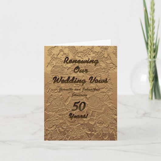 Invitation de renouvellement de voeu de mariage 50 (Devant)