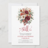 Invitation de renouvellement de vœux boho florale (Devant)