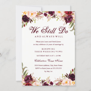 Invitation de renouvellement de vœux d'anniversair