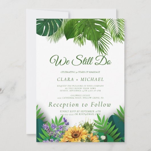 Invitation de renouvellement de vœux de couronne d (Devant)