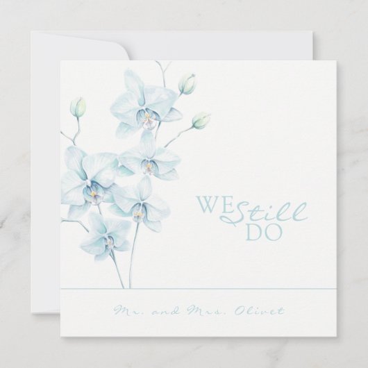Invitation de renouvellement de vœux d'orchidée bl (Devant)