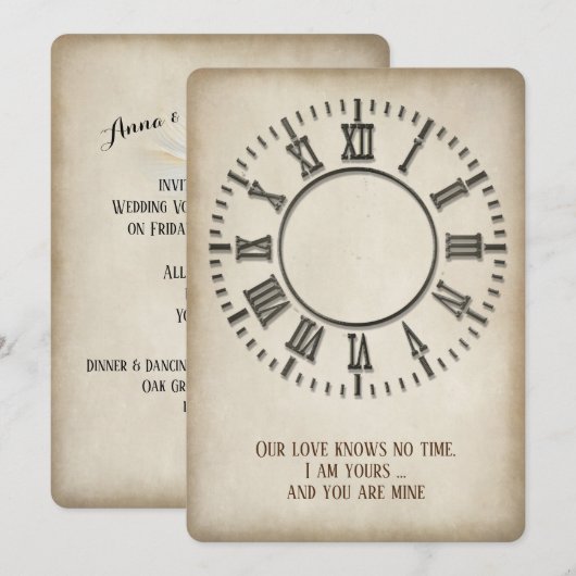 Invitation de renouvellement de vœux Horloge intem (Devant / Derrière)