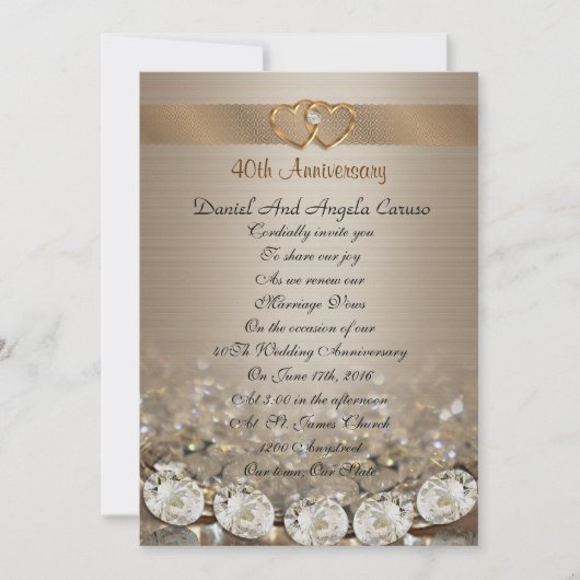 Invitation de renouvellement de vœux pour le 40e a (Devant)