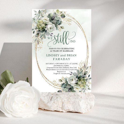 Invitation de renouvellement de vœux Rustique Bota