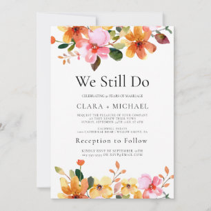 Invitation de renouvellement de vœux Simple Floral