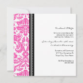 Invitation de renouvellement de Vow Mariage rose n (Dos)