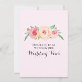 Invitation de renouvellement de Vow rose (Devant)