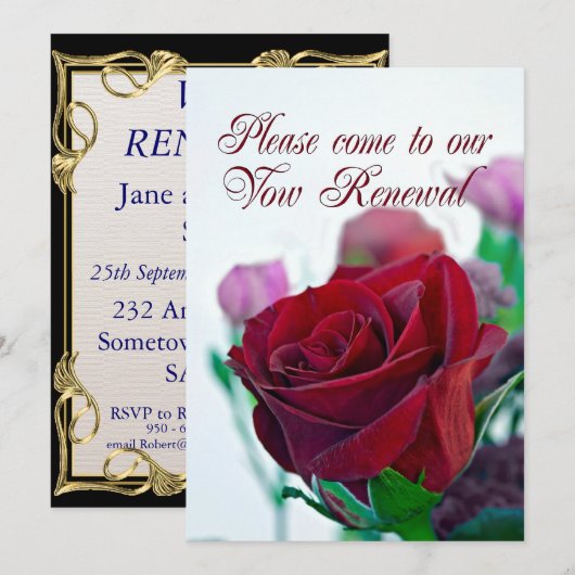 Invitation de renouvellement Vow (Devant / Derrière)