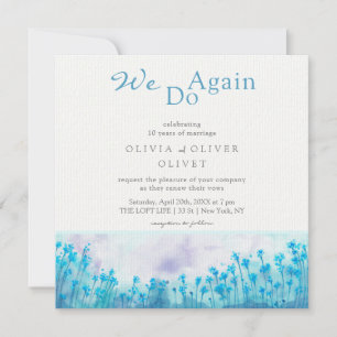 Invitation de renouvellement Vow Fleur sauvage Ble