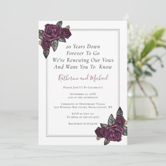 Invitation de renouvellement Vow Mariage de 20 ans (Debout devant)