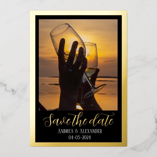 Invitation de renvoi Enregistrer la carte de date (Recto)