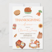 Invitation de repas de Thanksgiving mignon (Devant)