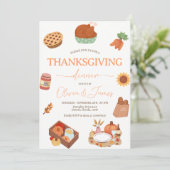 Invitation de repas de Thanksgiving mignon (Debout devant)
