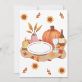 Invitation de repas de Thanksgiving mignon (Dos)