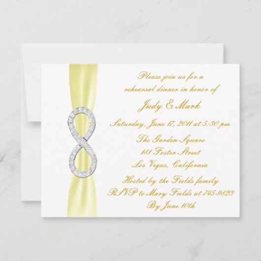 Invitation de répétition de dîner de mariage à l'i (Devant)