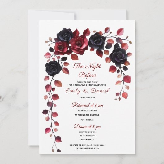 Invitation de répétition de dîner florale classiqu (Devant)