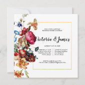 Invitation de répétition de dîner florale vintage (Devant)