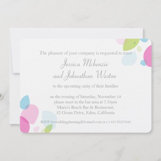 Invitation de répétition de fleurs de confetti mod (Dos)