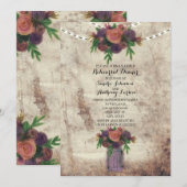 Invitation de répétition de Mariage de Rose d'aqua (Devant / Derrière)