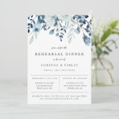 Invitation de répétition de mariage floral bleu po (Debout devant)