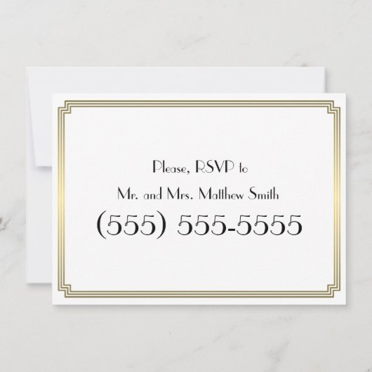 Invitation de répétition de mariage Great Gatsby A (Dos)